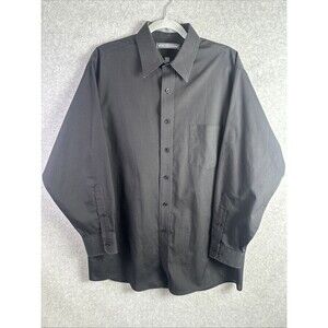 Van Heusen Wrinkle Free Black Dress Shirt Men’s Large 16 1/2 32-33
